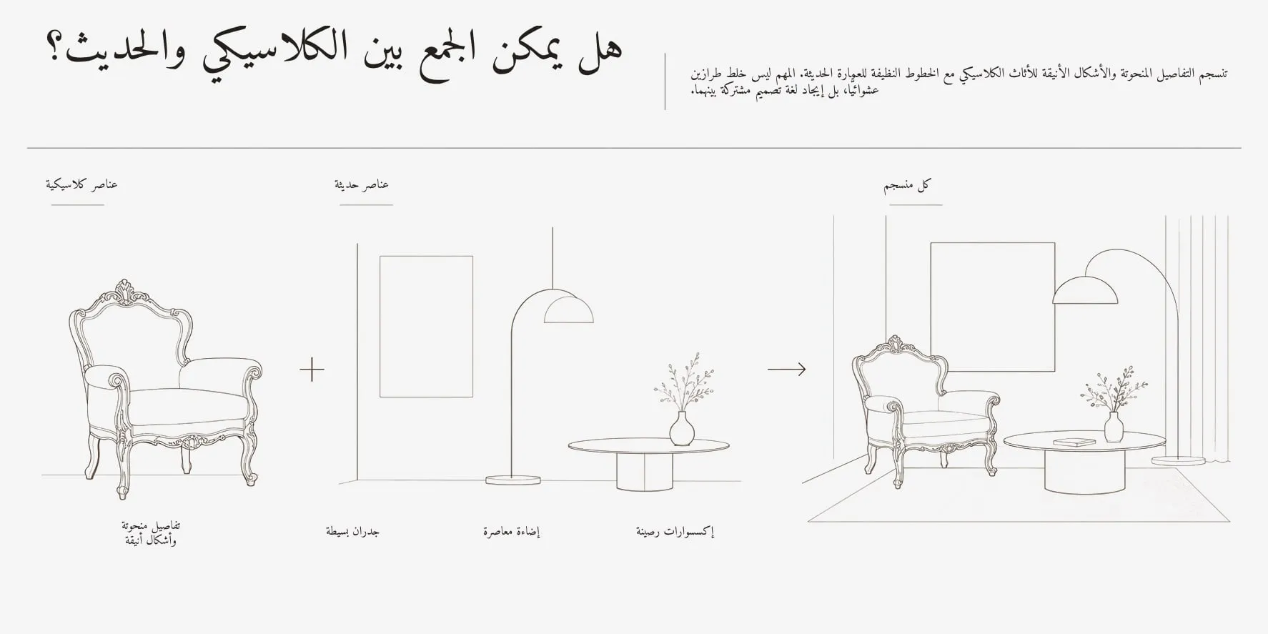 عناصر كلاسيكية وعناصر حديثة وكلٌّ منسجم.