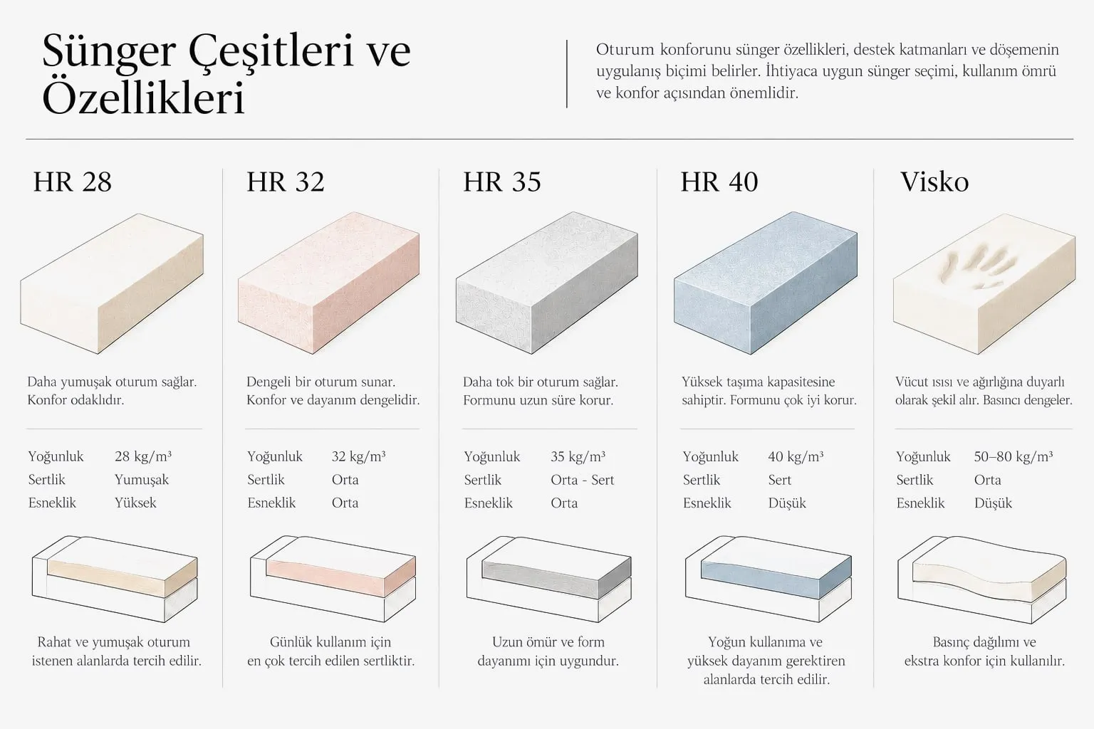 Sünger çeşitleri ve özellikleri.
